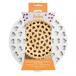 DECORA 0215801 Griglia Tagliapasta per Crostate Cuori, Bianco - 1