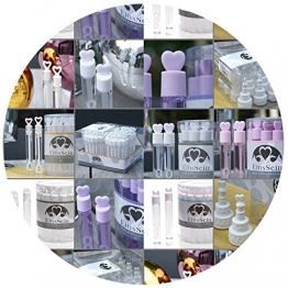 EinsSein 48x Bolle di Sapone Matrimonio Torta Box Bianco Wedding Bubbles bollè sposi Piccola Compleanno Festa sapomo bolles sposi Bolla Contenitore Matrimonio Decorazioni Decoration Accessories Nozze - 1