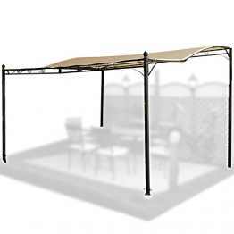 GAZEBO DA GIARDINO PATIO IN ACCIAIO E TELO BIANCO PER TERRAZZO BALCONE VERANDA - 1
