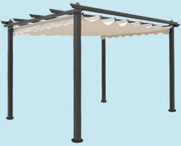 Gazebo giardino alluminio Pergola cm 300x400 telo superiore scorrevole - 1