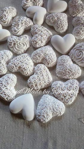 Gessetti profumati 25 cuori misti 6/5 cm segnaposto matrimonio,nozze