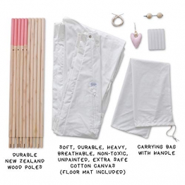 Hippococo Tenda da Campeggio Teepee Pieghevole per Bambini e Bambine | Area Gioco per Bambini per Esterno e Interno in Tela, con Tappeto, Accessorio Decorativo Incluso – Ebook in Omaggio (Rosa) - 1