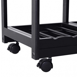HOMCOM Carrello da Cucina con Ruote Cassetti e Portabottiglie in Legno Nero 74x37x76cm - 1