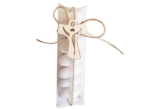 IRPot – KIT 24 PORTA CONFETTI 05210 + DECORAZIONI IN LEGNO + 24 MT JUTA + BIGLIETTINI (CROCE TAO 1130018)