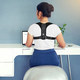 isermeo Correttore di Postura Spalle Schiena Supporto, a Fascia Traspirante Regolabile Posturale Correzione per Uomo e Donna, Raddrizza Spalle Busto Dritta Tutore Postura Supporti per Schiena - 1