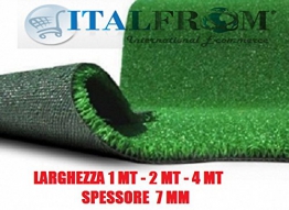 ITALFROM Prato Sintetico 7 mm H 1X25 m - 25mq Finta Erba Tappeto Giardino Calpestabile 5642 - 1