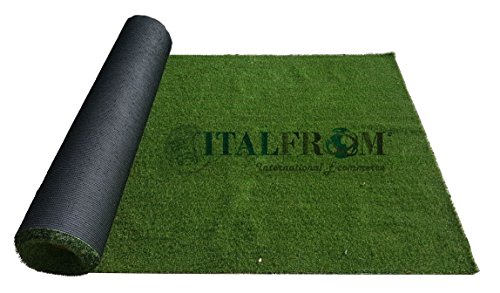 ITALFROM Prato Sintetico 7 mm h 4 x 3 mt – Finta Erba Tappeto Giardino Calpestabile