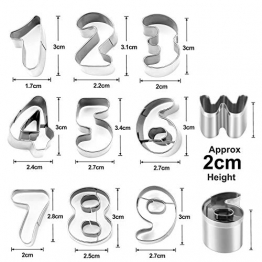 joyoldelf Set di 36 Formine per Biscotti - Lettere dell'alfabeto in Acciaio Inox Biscotti Formine Taglierine,Mini Alfabeto con Numeri e Simboli Matematici - 1