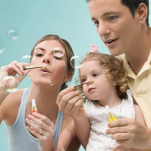 JRing 24Pack Colorate Bolle di Nozze – Bolle di Sapone Festa di Nozze Festa di Celebrazione Bottiglia di Champagne con 6 Diversi Colori di Acqua Saponata