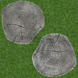 matches21 Albero dischi XXL mattonelle effetto legno/legno 2 coppie (4 PZ.) Scaletta di calcestruzzo pietre da giardino Ø 30 cm pietre decorative a pedale - 1