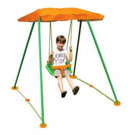 New Plast AMB1319 - Altalena Pieghevole Libellula con Parasole e Seggiolino di Sicurezza 3 in 1 - 1