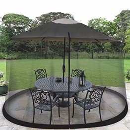 Outdoor Umbrella Table Screen - Black - 1