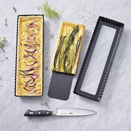 Paderno 47717-35 Tortiera Antiaderente con Fondo Mobile – Stampo rettangolare per dolci e torte salate 35 x 11 cm, Altezza 2,5 cm, colore nero - 1