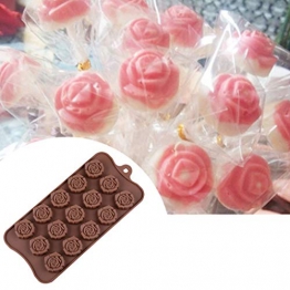 Silicone 15 rose a forma di fiore cioccolato stampi per dolci, cake Decorating Tools Jelly Ice stampi Kakiyi - 1