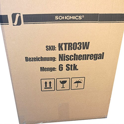 72,5 cm Bianco KTR03W Carrellino salvaspazio Carrellino per cucina Portaoggetti su rotelle Carrellino per il bagno Songmics 3 Ripiani Cucina Scaffale
