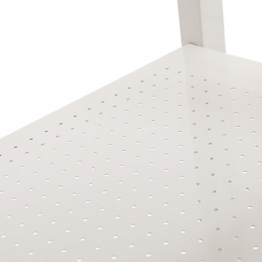 SONGMICS Carrello di Servizio a 3 Ripiani con Rotelle Bloccabili, Scaffale Portaoggetti Mobile per Cucina, Ufficio, Camera da Letto, Soggiorno, Garage, di Stile Moderno, Noce Chiara e Bianco LRC63WN - 1