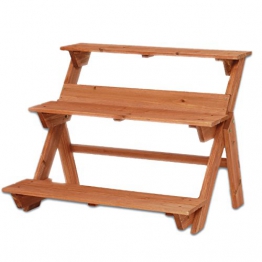 STI Portavaso Fioriera in Legno Scala 3 Livelli - 1