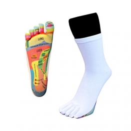 Toetoe – Salute – riflessologia Toe Calze (UK 9 – 13 | EU 44 – 48, Bianco) - 1