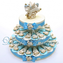 Torta Portaconfetti Magnete Unicorno Celeste (35 Pezzi) - 1