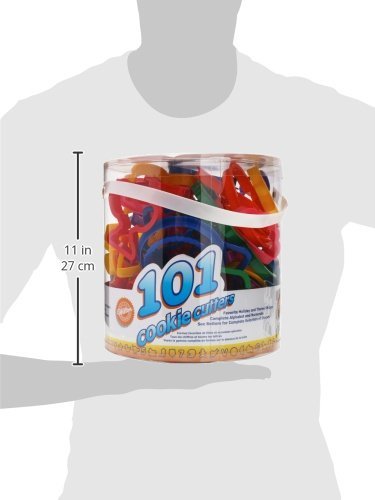 Wilton, 0261710, Set 101 Tagliapasta in pastica colorata, forme assortite: lettere, numeri, simboli, animali, sport, halloween, festività, per decorazioni e biscotti