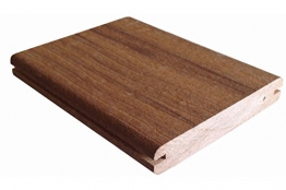 Woodstore Handelsgesellschaft WPCKR2513726 Thermo WPC - Mattonelle in legno massiccio con elementi laterali Rothko and Frost - Segnato, 25 x 137 mm, lunghezza 5 m, colore: Marrone scuro - 1