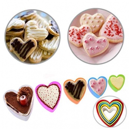 Xstar Set di formine per Biscotti, BPA-Free plastificata in plastica tagliabiscotti, Torta al Cioccolato Fondente, formine per Biscotti (Fiori, tondi, Quadrati, Forme di Cuore) Set di 22 - 1