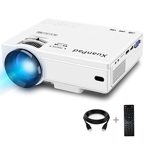 XuanPad Mini Proiettore, 55000 ore Portatile Videoproiettore Home Theater Proiettori