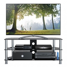 1home Mobile Porta TV di Vetro Nero per LCD LED e Plasma TV da 32” a 70” GT5 - 1