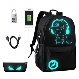 Anime di moda zaino, Impermeabile Ragazzi Borse Scuola Luminoso con Porta di Ricarica USB Lock Antifurto Viaggio Zaino Cool Tela Backpack Unisex Laptop grande capacità Daypack e Sacchetto a matita - 1