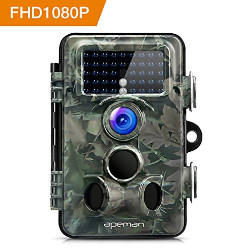 APEMAN Fotocamera Caccia con Ampio Raggio di 130°Lens Fototrappola 12MP 1080P HD Sorveglianza Casa Infrarossi Invisibili Movimento Attivato 0.2s per Visione Notturna 65ft/20m Impermeabilita IP66