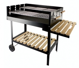 Galileo Casa Galileo 2160818 Barbecue con Ruote, Rettangolare, 126x56x87 cm, Nero, 56x126x87 cm - 1