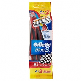 Gillette Blue3 Nitro Usa e Getta Rasoio da Uomo, 8 Pezzi - 1