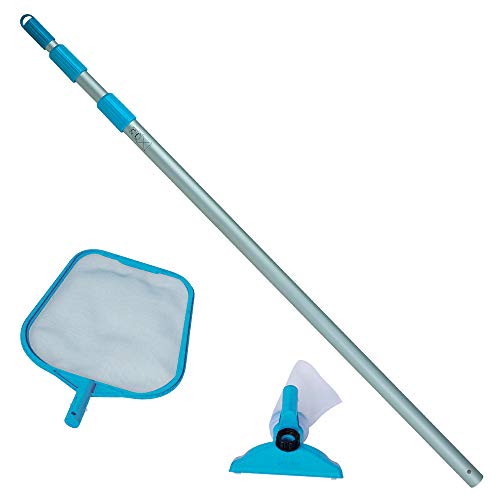 Intex-28002 Kit Pulizia per Piscine Fino a 488 cm di Diametro, Colore Grigio/Blu, 28.58 x 93.98 x 10.16 cm, 28002
