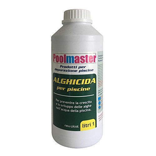 New Plast 2918 – Alghicida Doppia Funzione per Acqua Piscina, Flacone 1 lt