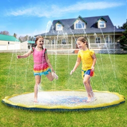 PELLOR Bambini Gioco Acqua, Spruzzi e Splash Tappeto Gioco d'Acqua da Giardino, Gioco da Giardino & Piscina all'aperto per Neonati e Bambini Piccoli - 1