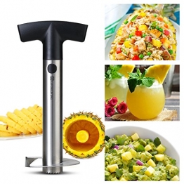 SAVORLIVING Sbuccia Ananas Acciaio Inox Taglia Ananas con Maniglia Antiscivolo e Lama Seghettata, Pineapple Corer Slicer - 1