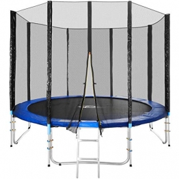TecTake Trampolino Elastico da Giardino Set con Rete di Protezione E SCALETTA - Disponibili in Diverse Misure - (Ø 305cm) - 1