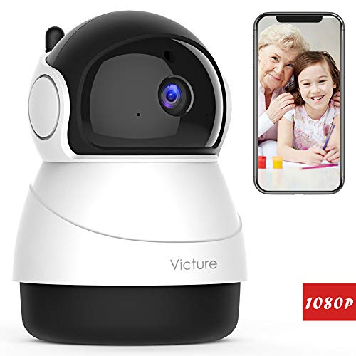 Victure FHD 1080P Telecamera di Sorveglianza WiFi,videocamera IP Interno Wireless con Visione Notturna, Audio Bidirezionale, Notifiche in tempo reale del sensore di movimento