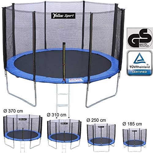 YELLOO YellooSport Trampolino Tappeto Elastico Giardino Salto Bambini Diametro 185 250 310 370 cm Certificato TUV GS Alta qualità (Diametro, 185 cm)