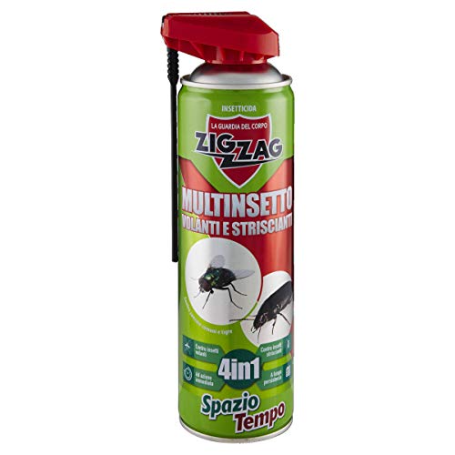 Zig Zag, Spaziotempo, Insetticida Multinsetto Spray per insetti striscianti e volanti, agisce istantaneamente, formato 500 ml