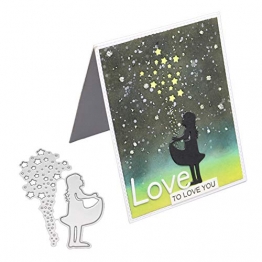 Bbl345dLlo - Fustella in metallo per goffratura, fai da te, fai da te, scrapbooking, biglietti, stencil - argento - 1