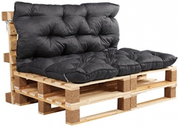 Cuscino per pallet Meerweh con schienale circa 120 x 140 x 10 cm Euro pallet grigio 20064 - 1