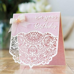 Fustelle da taglio per goffratura fai da te, bordo in pizzo, fustelle in metallo, fustelle per scrapbooking, goffratura di carta, stencil - argento - 1
