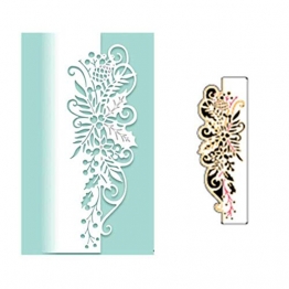 Fustelle in metallo per fai da te, scrapbooking, bordi di fiori, fustelle in metallo per fai da te, album di ritagli, stencil, colore argento - 1