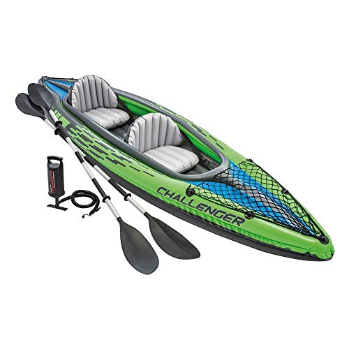 Intex 68306 Challenger K2Canoa per 2 Persone, Verde/Nero, 351 x 76 x 38 cm