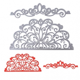 VINFUTUR 2 pz Fustelle Stencil Cutting Dies per Fai da Te Album di Carta Biglietti Scrapbooking (A) - 1