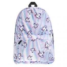 borsa unicorno, Kfnire 3D unicorno stampa multi color arcobaleno unicorno zaino, borsa college scolastica per studenti adolescenti (unicorno) - 1