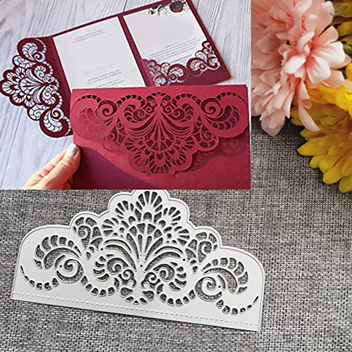 Fustelle da taglio per goffratura fai da te, fustelle in metallo a forma di fiore, per scrapbooking, inviti, biglietti d’auguri, stencil – argento