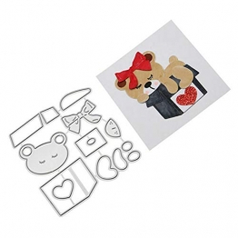 Fustelle in metallo a forma di orsetto per fai da te, scrapbooking, goffratura, biglietti, casa, giardino, cucina, artigianato, album di ritagli, stencil - 1