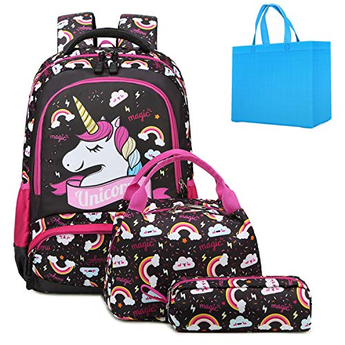 Galaxy Zaino Bambina Borse Scuola Unicorno Zaini Ragazze Adolescenti Bambino Zainetti bambini Zainetto Zaino Leggero con Penna Astuccio (Marrone)